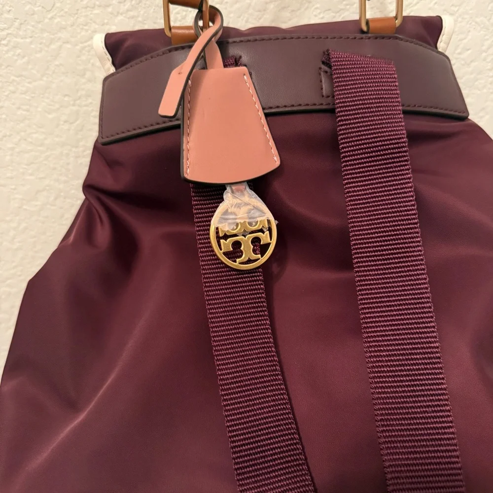 Tory Burch| EUC Burgundy and Pink Nylon Backpack - Picture 5 of 11